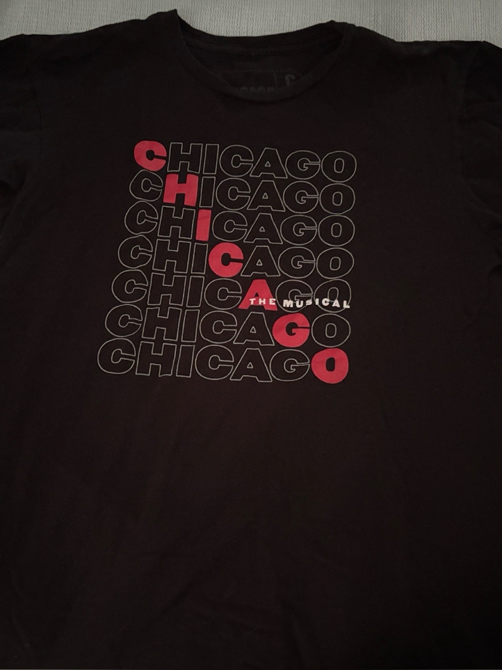 Chicago The Musical Graphic Tee - Black with Red & White Accent